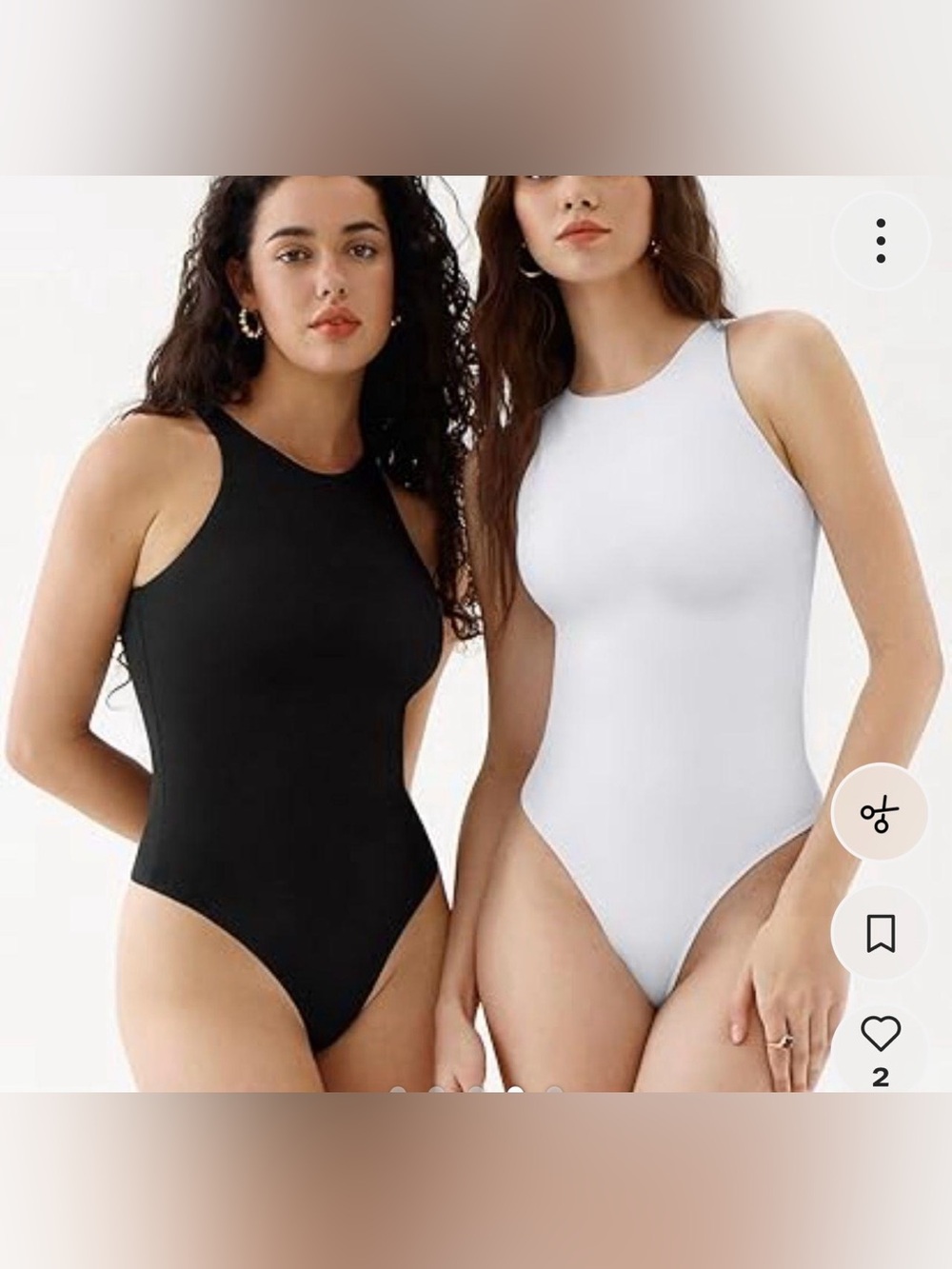 REORIA Women's White Sleeveless Halter Neck Bodysuit, Size L, NWT - Picture 6 of 6